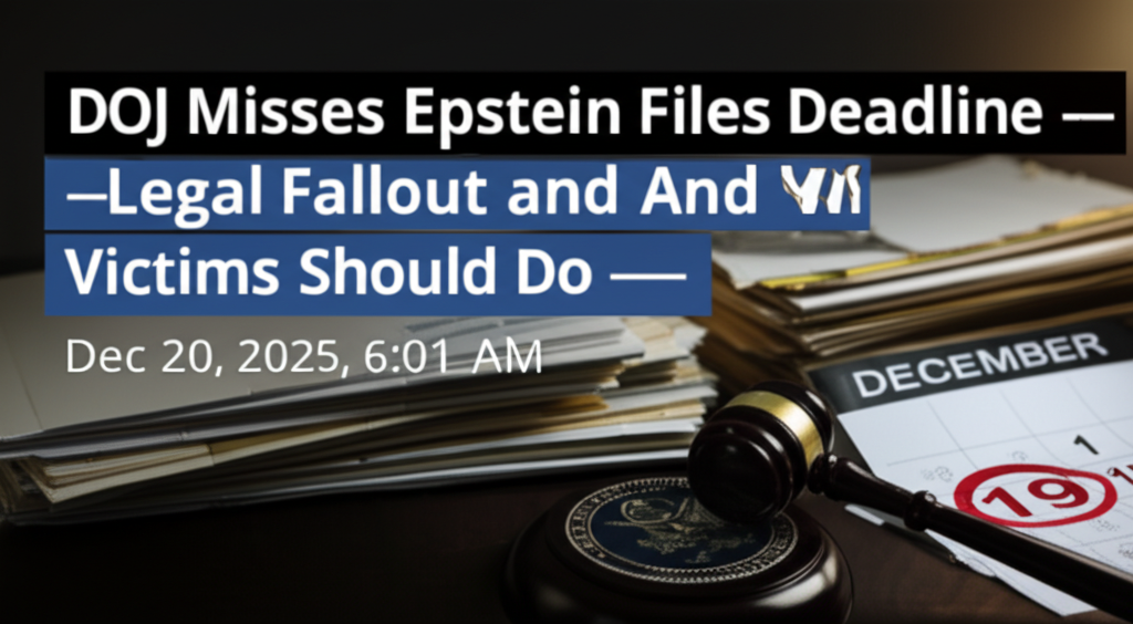 Epstein Files Deadline Missed: What Victims Need to Know
