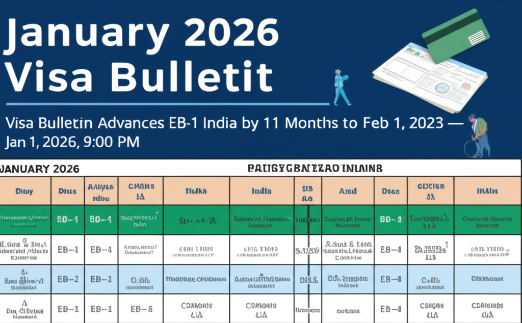Visa Bulletin January 2026: EB-1 India Advances 11 Months