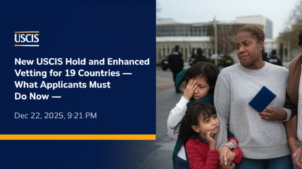 USCIS Hold and Enhanced Vetting for 19 Countries